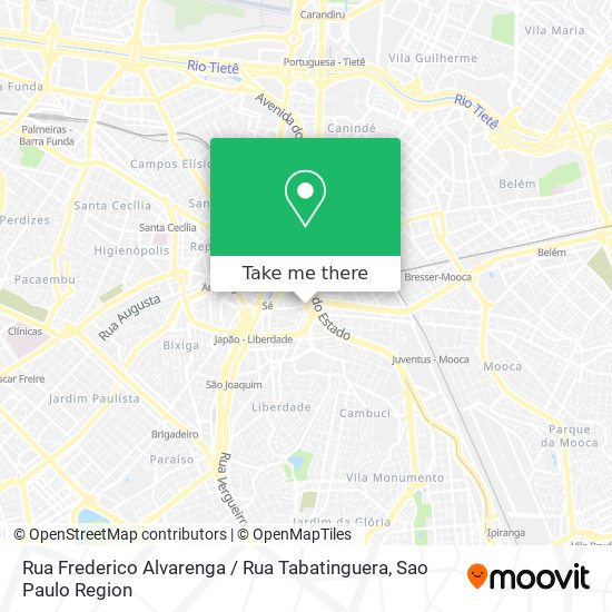 Mapa Rua Frederico Alvarenga / Rua Tabatinguera