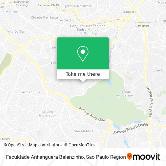 Faculdade Anhanguera Belenzinho map