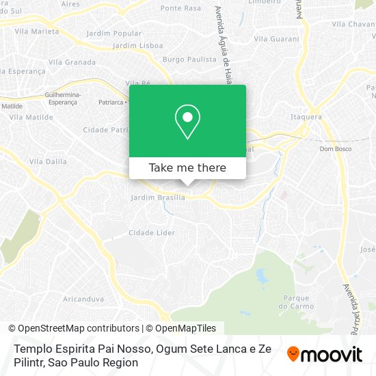 Mapa Templo Espirita Pai Nosso, Ogum Sete Lanca e Ze Pilintr