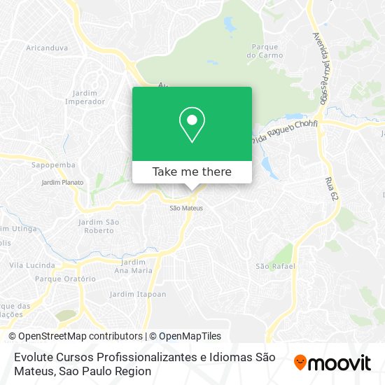 Evolute Cursos Profissionalizantes e Idiomas São Mateus map