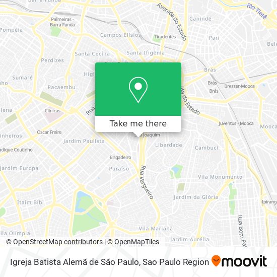 Mapa Igreja Batista Alemã de São Paulo