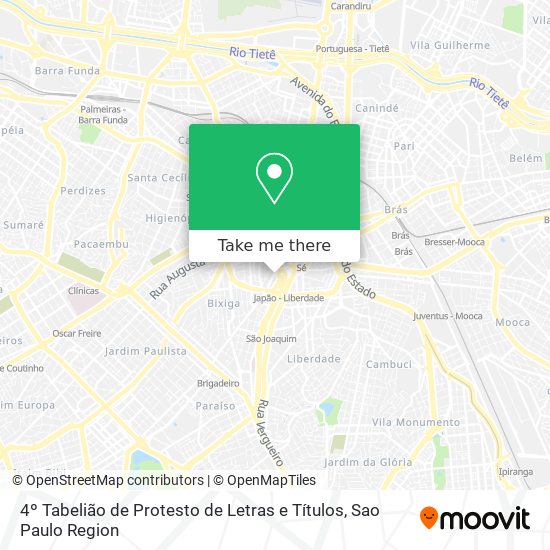 Mapa 4º Tabelião de Protesto de Letras e Títulos