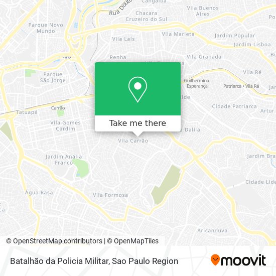 Mapa Batalhão da Policia Militar