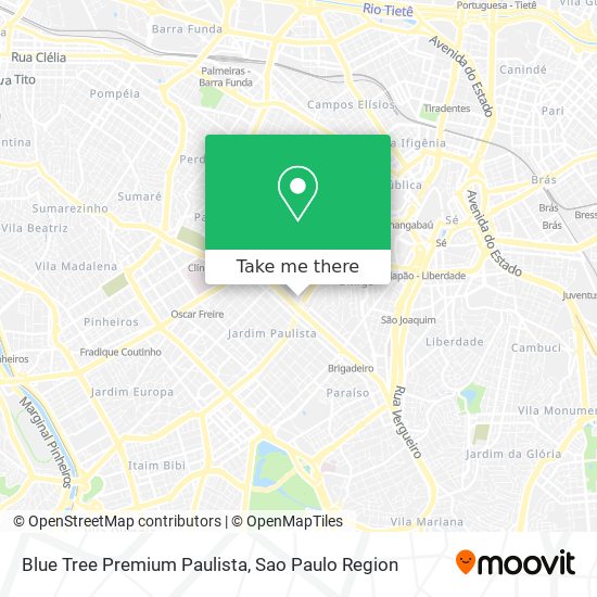 Mapa Blue Tree Premium Paulista