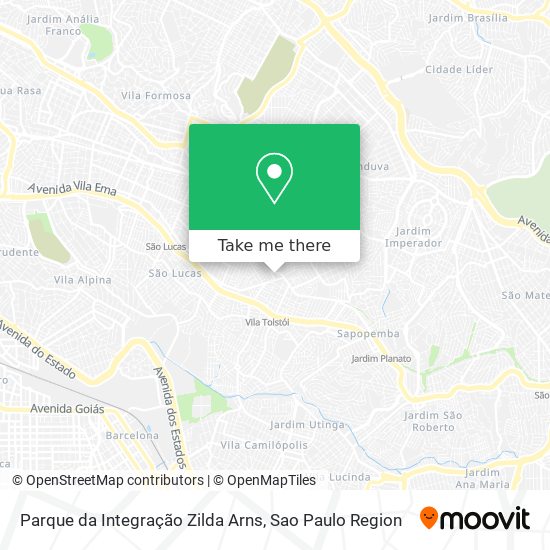 Mapa Parque da Integração Zilda Arns