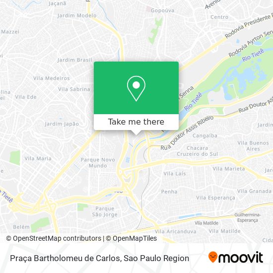 Mapa Praça Bartholomeu de Carlos
