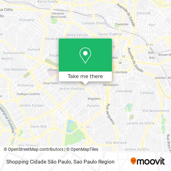 Mapa Shopping Cidade São Paulo