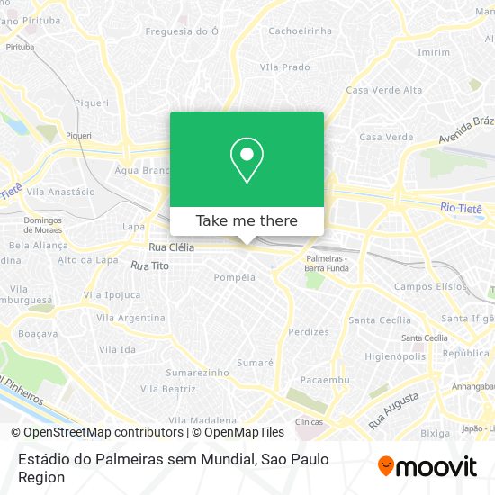 Estádio do Palmeiras sem Mundial map