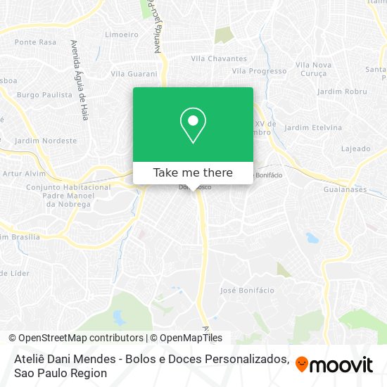 Mapa Ateliê Dani Mendes - Bolos e Doces Personalizados