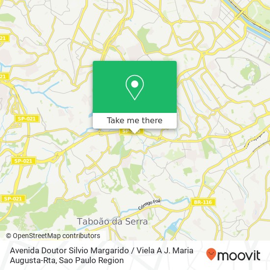 Mapa Avenida Doutor Silvio Margarido / Viela A J. Maria Augusta-Rta