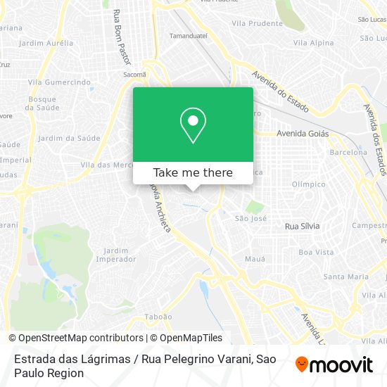 Mapa Estrada das Lágrimas / Rua Pelegrino Varani