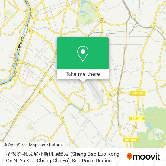 Mapa 圣保罗-孔戈尼亚斯机场出发 (Sheng Bao Luo Kong Ge Ni Ya Si Ji Chang Chu Fa)