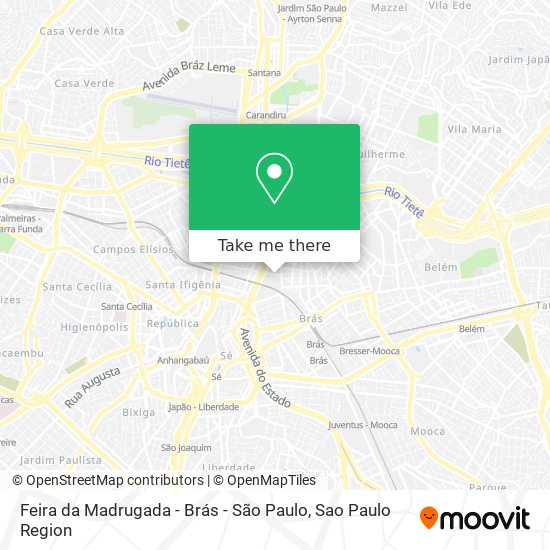 Feira da Madrugada - Brás - São Paulo map