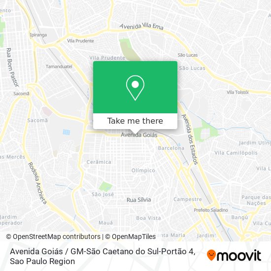 Avenida Goiás / GM-São Caetano do Sul-Portão 4 map