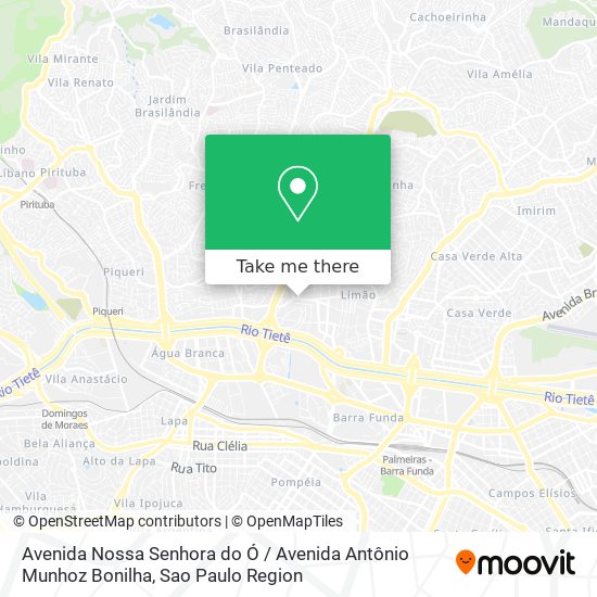Mapa Avenida Nossa Senhora do Ó / Avenida Antônio Munhoz Bonilha