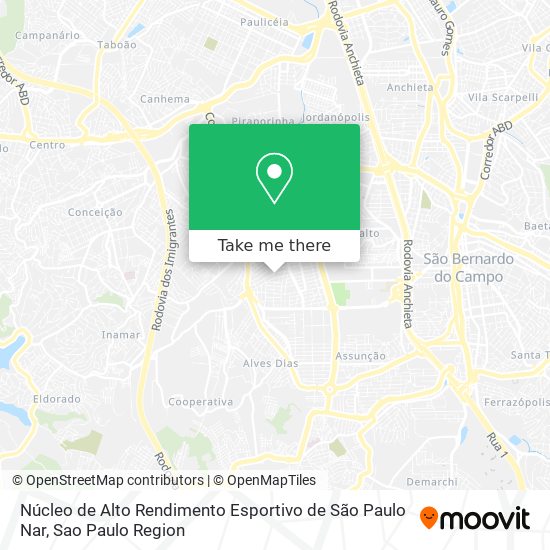 Núcleo de Alto Rendimento Esportivo de São Paulo Nar map