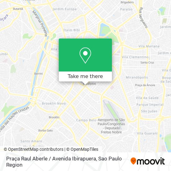 Mapa Praça Raul Aberle / Avenida Ibirapuera