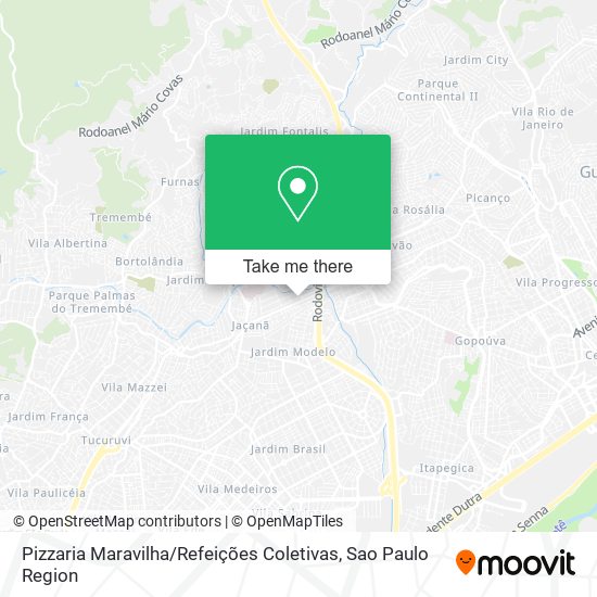 Mapa Pizzaria Maravilha / Refeições Coletivas