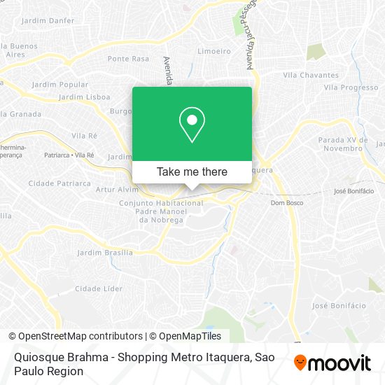 Quiosque Brahma - Shopping Metro Itaquera map
