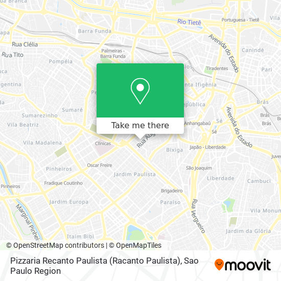 Mapa Pizzaria Recanto Paulista (Racanto Paulista)