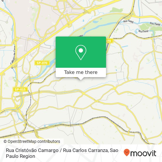 Mapa Rua Cristóvão Camargo / Rua Carlos Carranza