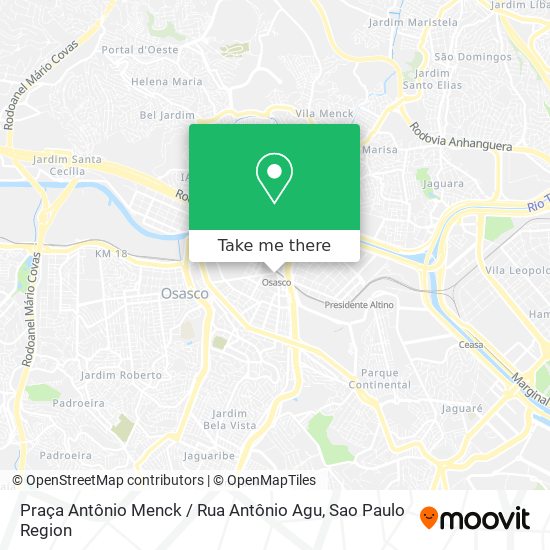 Mapa Praça Antônio Menck / Rua Antônio Agu