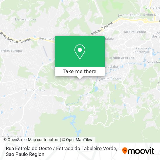 Rua Estrela do Oeste / Estrada do Tabuleiro Verde map