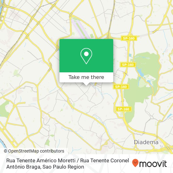 Mapa Rua Tenente Américo Moretti / Rua Tenente Coronel Antônio Braga