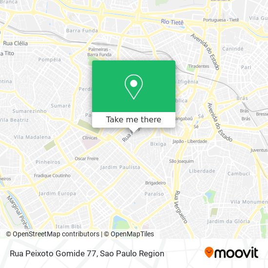 Mapa Rua Peixoto Gomide 77