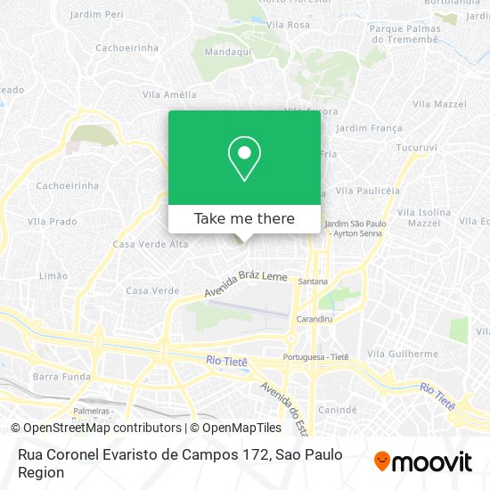 Mapa Rua Coronel Evaristo de Campos 172