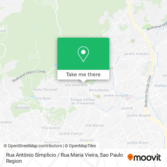 Mapa Rua Antônio Simplicio / Rua Maria Vieira