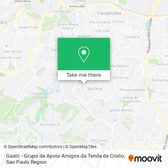 Gaatc - Grupo de Apoio Amigos da Tenda de Cristo map