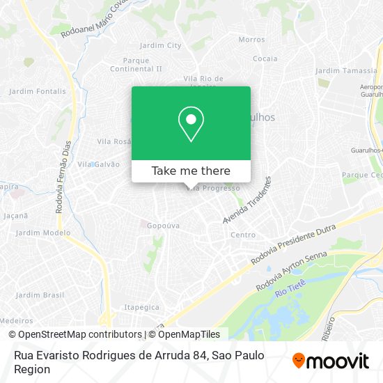 Mapa Rua Evaristo Rodrigues de Arruda 84