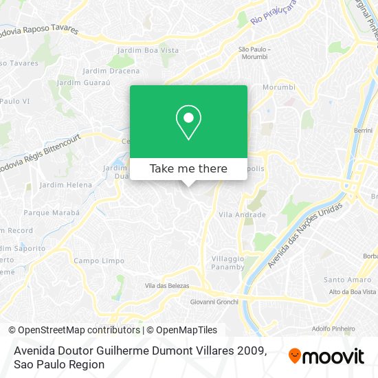 Avenida Doutor Guilherme Dumont Villares 2009 map