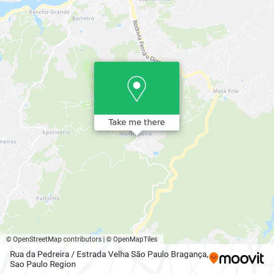 Mapa Rua da Pedreira / Estrada Velha São Paulo Bragança