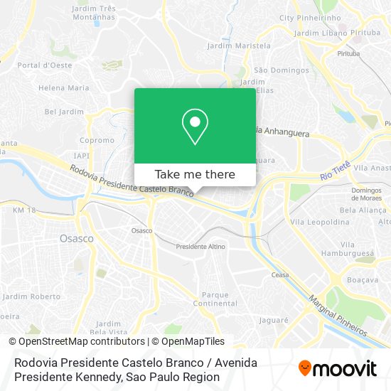 Rodovia Presidente Castelo Branco / Avenida Presidente Kennedy map