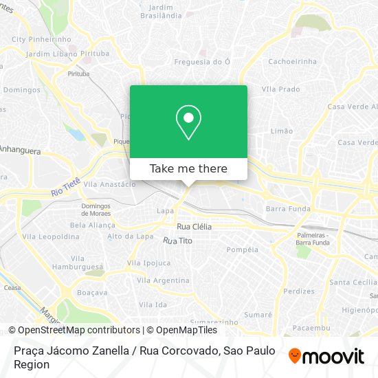 Mapa Praça Jácomo Zanella / Rua Corcovado