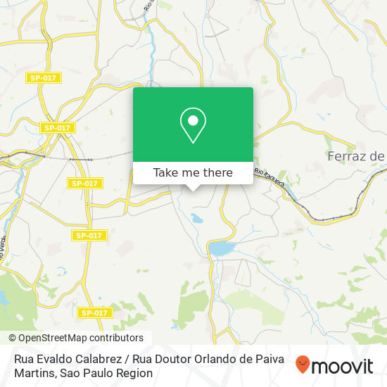 Rua Evaldo Calabrez / Rua Doutor Orlando de Paiva Martins map