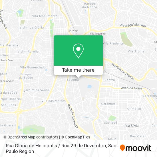 Mapa Rua Gloria de Heliopolis / Rua 29 de Dezembro