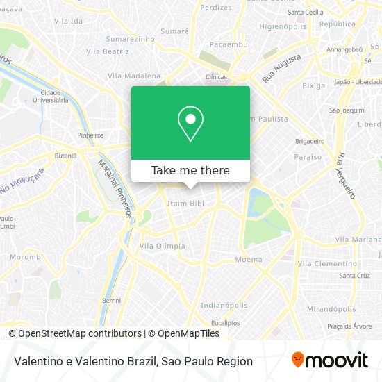 Valentino e Valentino Brazil map