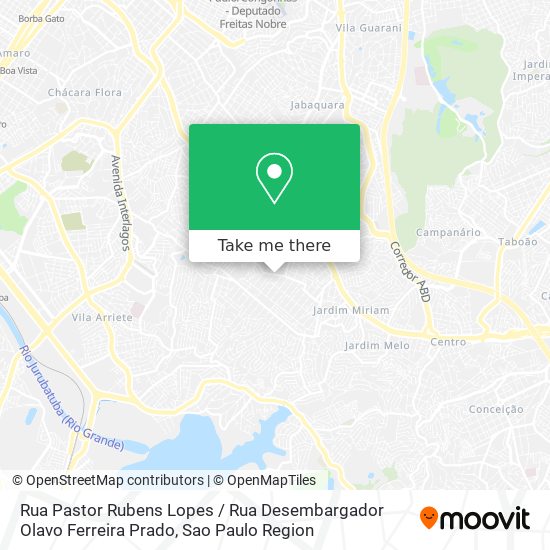 Mapa Rua Pastor Rubens Lopes / Rua Desembargador Olavo Ferreira Prado