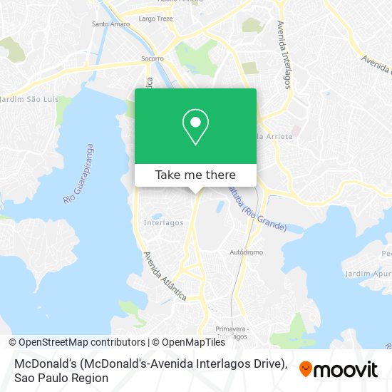 Mapa McDonald's (McDonald's-Avenida Interlagos Drive)