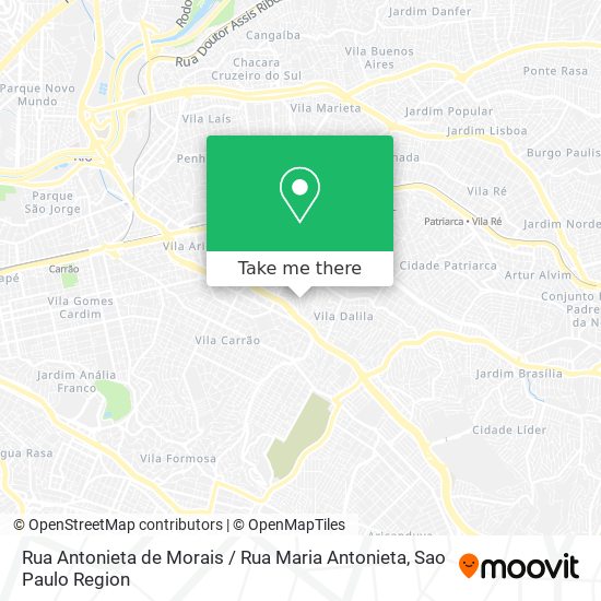 Mapa Rua Antonieta de Morais / Rua Maria Antonieta