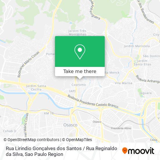 Mapa Rua Lirindio Gonçalves dos Santos / Rua Reginaldo da Silva