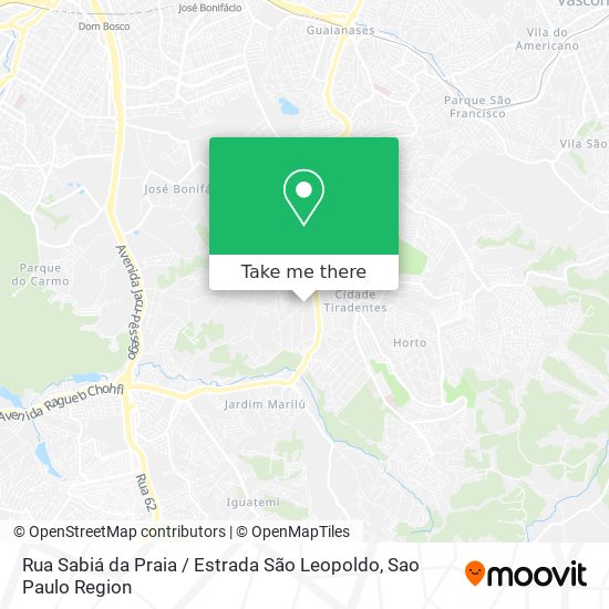 Rua Sabiá da Praia / Estrada São Leopoldo map