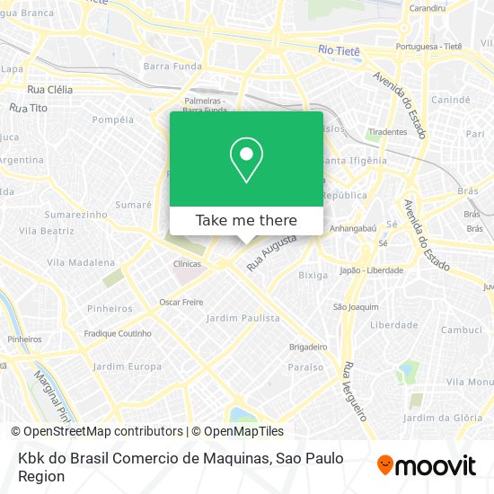 Kbk do Brasil Comercio de Maquinas map