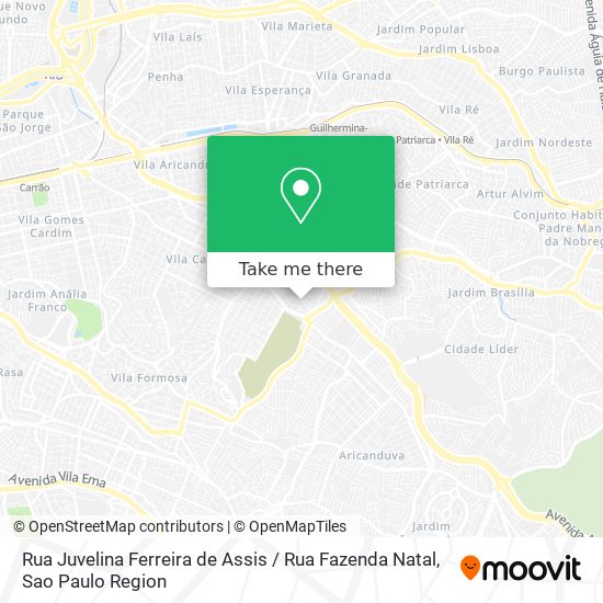 Mapa Rua Juvelina Ferreira de Assis / Rua Fazenda Natal