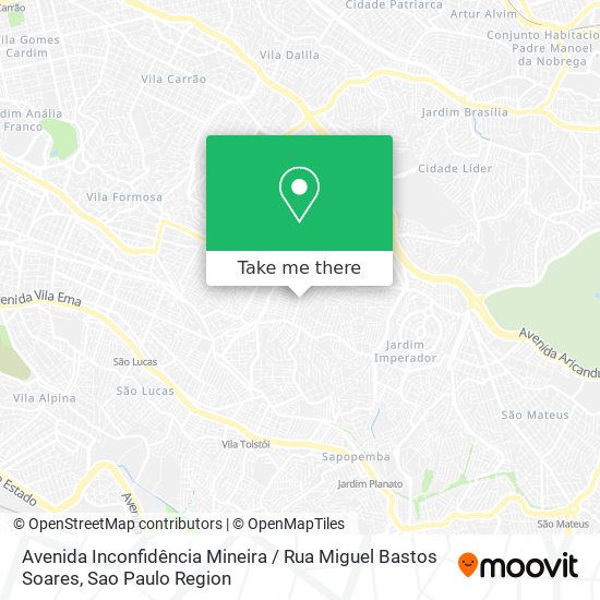 Avenida Inconfidência Mineira / Rua Miguel Bastos Soares map