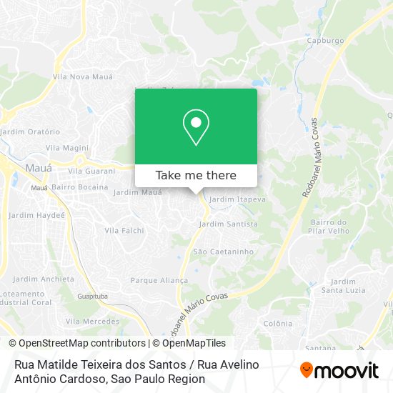 Mapa Rua Matilde Teixeira dos Santos / Rua Avelino Antônio Cardoso