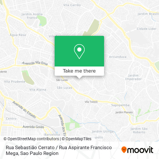 Rua Sebastião Cerrato / Rua Aspirante Francisco Mega map